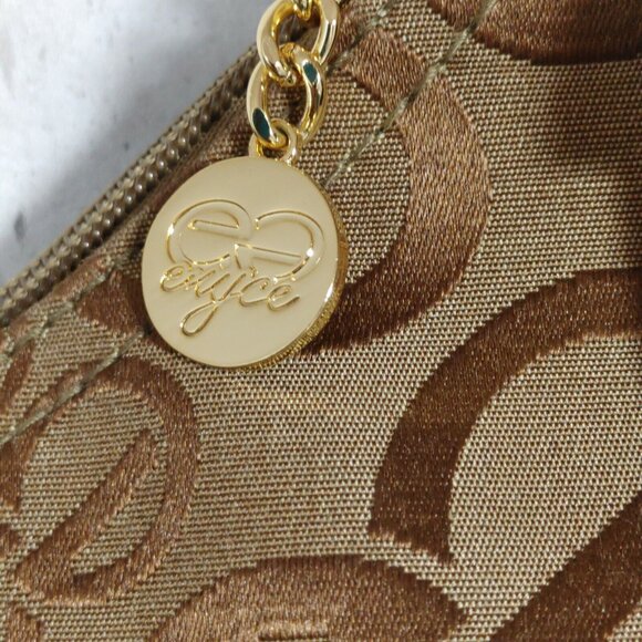 Enyce Designer Crossbody Satchel Purse Shoulder Bag Brown w Gold Hardware Logo - Picture 4 of 6